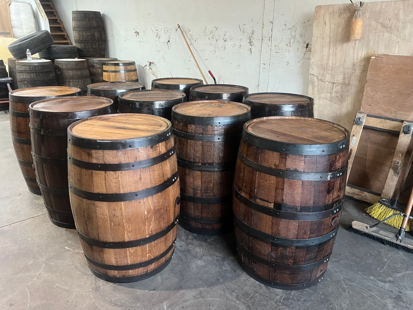 Clean and Stained Barrel Napa Valley Barrels