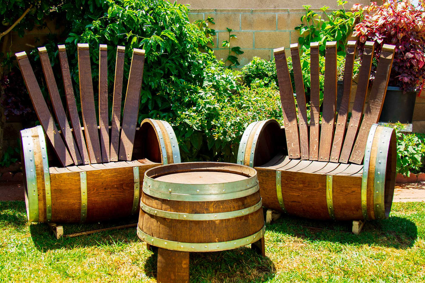 Patio  Barrel Chair Set NapaValleyWineBarrels
